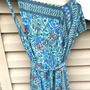 Silk Maxi Dress w/ Adjustable Tie One Size Fits Most - 100% silk